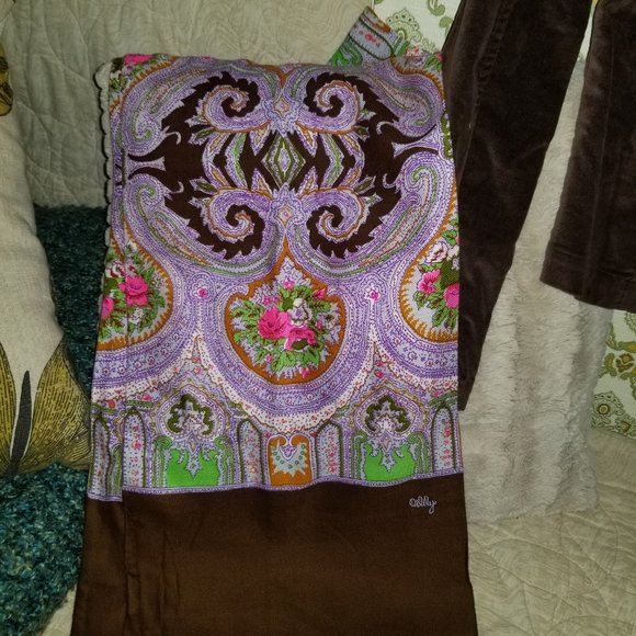 COTTON Brown velvet blazer and scarf DUO - Picture 7 of 10